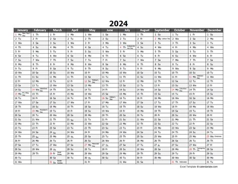Week Calendar 2025 Excel - Sophia Noor