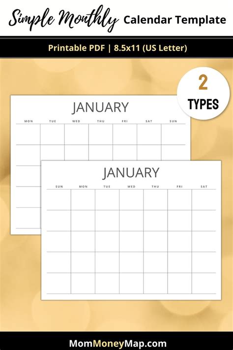Monthly Schedule Printable