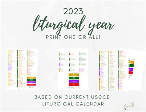 Printable Catholic Liturgical Calendar Liturgical Calendar Printable