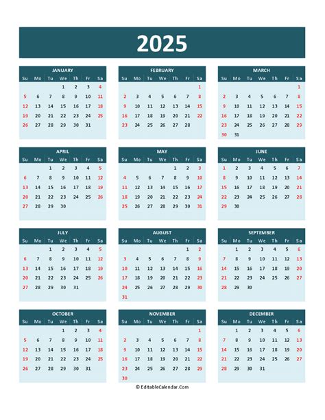 Free Printable Calendar 2025 Pdf Free Download - John Dempsey