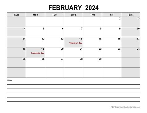 February 2024 Calendar Printable Pdf With Lines - Image to u
