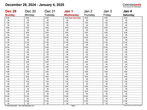 Free 2025 Weekly Calendar Template Download - S Kathie Fontaine