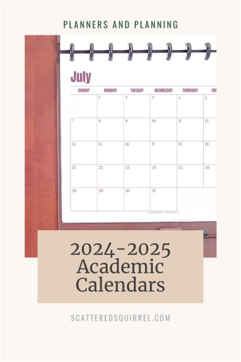 Check Out the 2024-2025 Academic Calendars - Scattered Squirrel