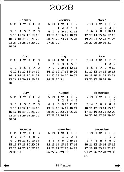 2028 Calendar