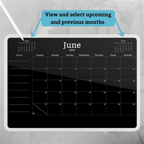 2024 Monthly Calendar With Notes Landscape Calendar Fillable - Etsy