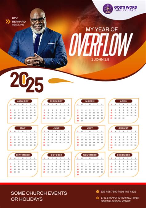 Copy of church calendar 2025 | PosterMyWall