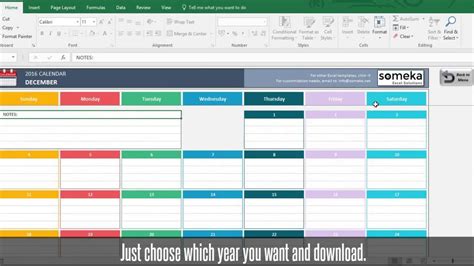 Excel Calendar Template 2019 - Free Printable Calendar