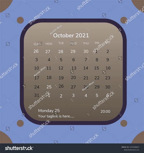 Month October Calendar Design Concept Stock Vector (Royalty Free ...