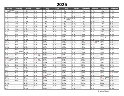 Calendar-excel-2025-month - Beverly E. Stanford