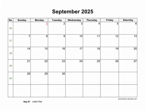 2025 Holidprint 2025 September Calendar Blank 2025 - Helsa Florence
