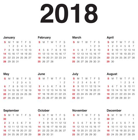 2018 Calendar PNG Transparent Images | PNG All