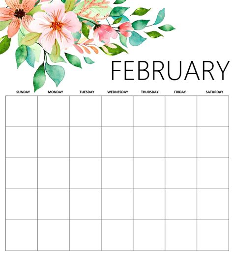 Free February Printable Calendar - Printable And Enjoyable Learning