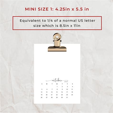 2025 Mini Calendar 2025 Small Calendar Monthly Vertical 2025 DIY ...