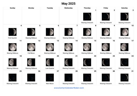 Lunar Calendar For May 2025 - Cheyenne Sage