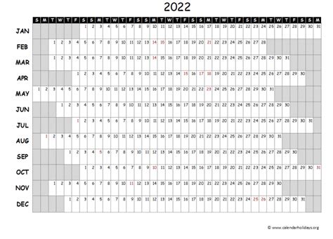 Calendar 2022 Printable One Page