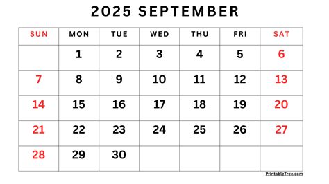 September 2025 Calendar Printable PDF Template with Holidays