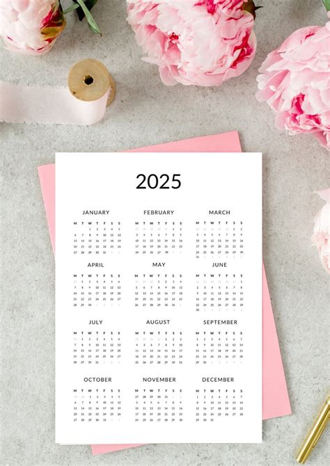 2024-2025 Printable Calendar,calendar Template Printable,a4 Size ,wall ...