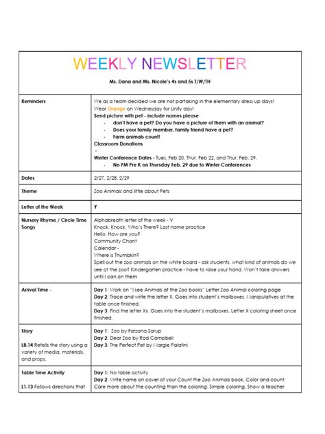 Weekly Schedule | PDF