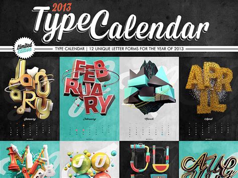 Type Calendar! by Ryan! on Dribbble