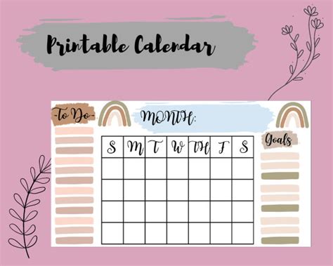 Printable Aesthetic Calendar - Etsy