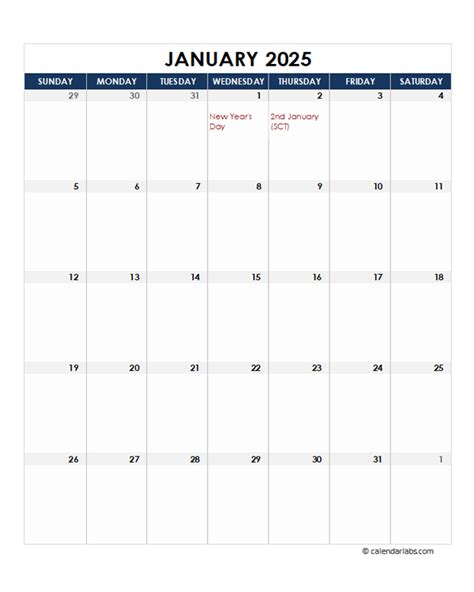 2025 Printable Monthly Calendar Free Template Uk - Karim Ivy