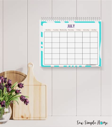 Free Printable Monthly Calendar | Sew Simple Home