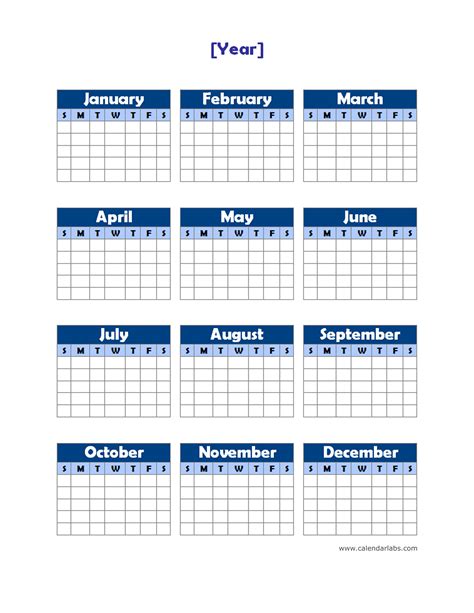 Yearly Printable Calendars - Printable Calendar