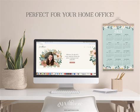 2025 Year at a Glance Calendar, 2025 Wall Calendar, 2025 Digital Wall ...