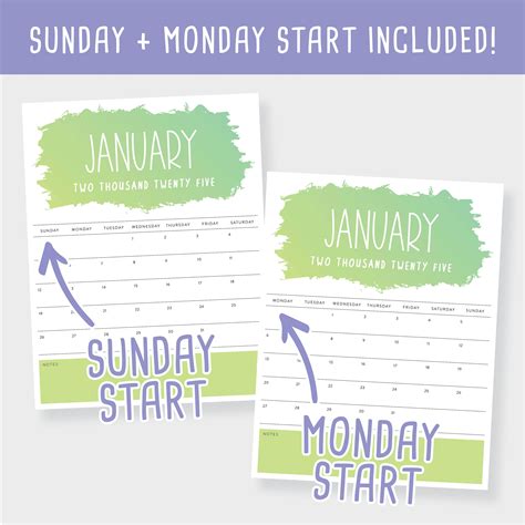 Printable 2025 Calendar - Etsy