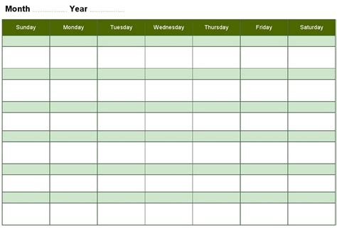 Blank Weekly Calendars Printable | Activity Shelter