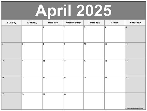 Printable April 2025 Calendar: A Comprehensive Guide - Editable ...