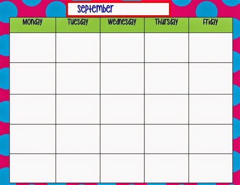 Monday Through Friday Calendar Template Word Example Calendar Printable ...