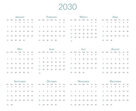 Premium Vector | 2030 year desk calendar