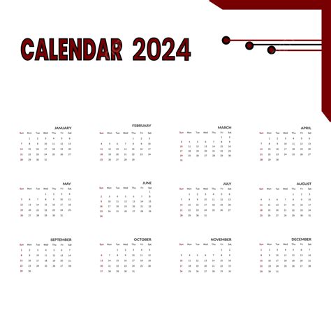 Calendario 2024 Vector PNG ,dibujos Plantillas De Calendario Gratis ...