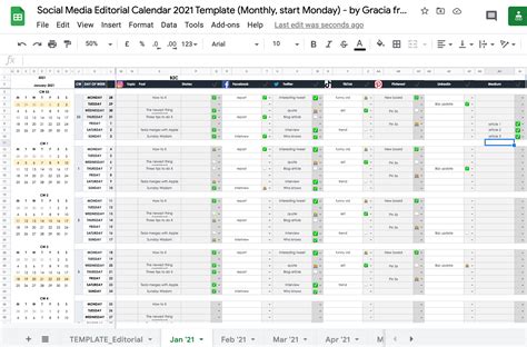 Marketing Calendar Google Sheets Template - prntbl ...