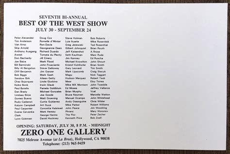 ‘BEST OF THE WEST’ 1994 Original Gallery Show Card — KALYNN CAMPBELL ...