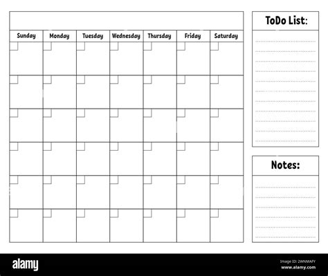 Blank calendar template for one month without dates. Colorful design ...