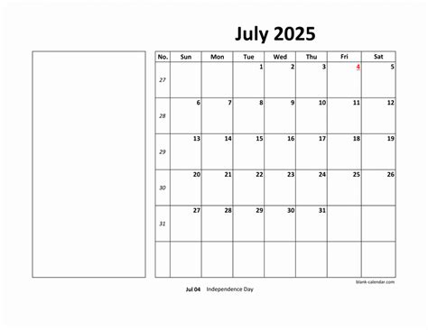 July 2025 Calendar Boxes Livy Sherye