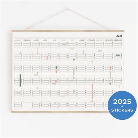 2025 Wall Planner With Stickers - Personalized in Your Own Language ...