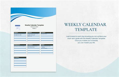 Weekly Calendar Template - Google Sheets, Excel | Template.net