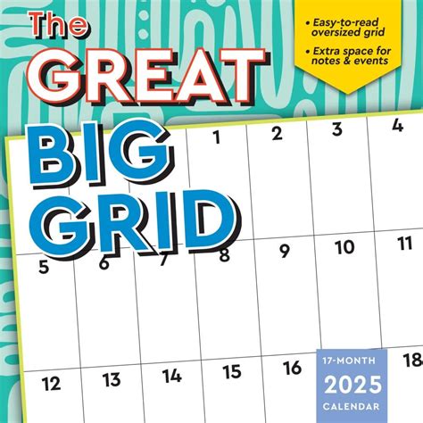 Great Big Grid 17 Month 2025 Wall Calendar - Calendars.com