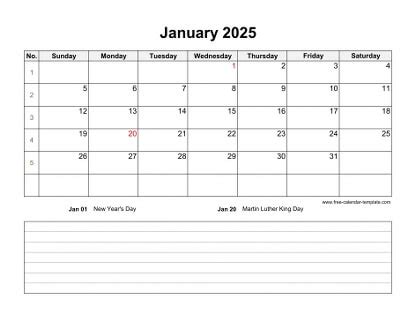 Printable Monthly Calendar 2025 | Free-calendar-template.com