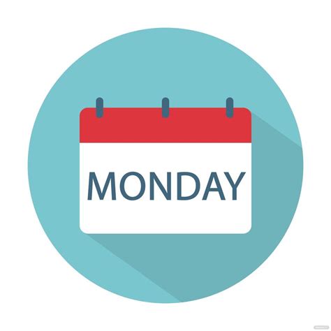 Monday Calendar Vector in Illustrator, SVG, JPG, EPS, PNG - Download ...