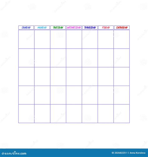 Monthly Calendar Template .Minimal One Month Calendar Page Stock Vector ...