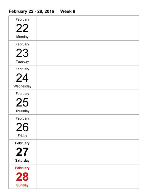 26 Blank Weekly Calendar Templates [PDF, Excel, Word] ᐅ TemplateLab