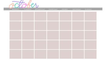 Editable Calendar- October by The digital teacher Ashleigh | TpT