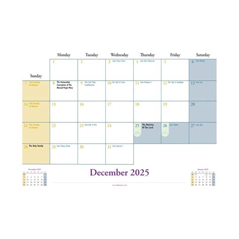 Roman Catholic Calendar 2025 CAL-001 | The Catholic Printing Company of ...