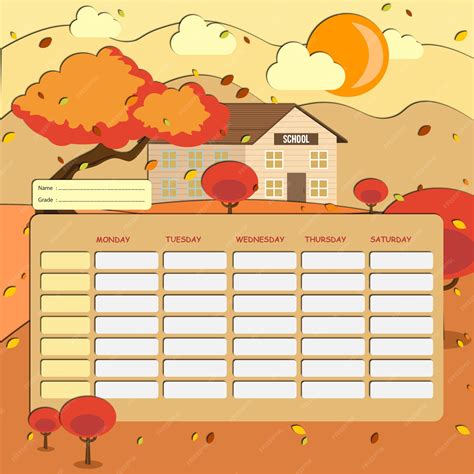 Premium Vector | School schedule template