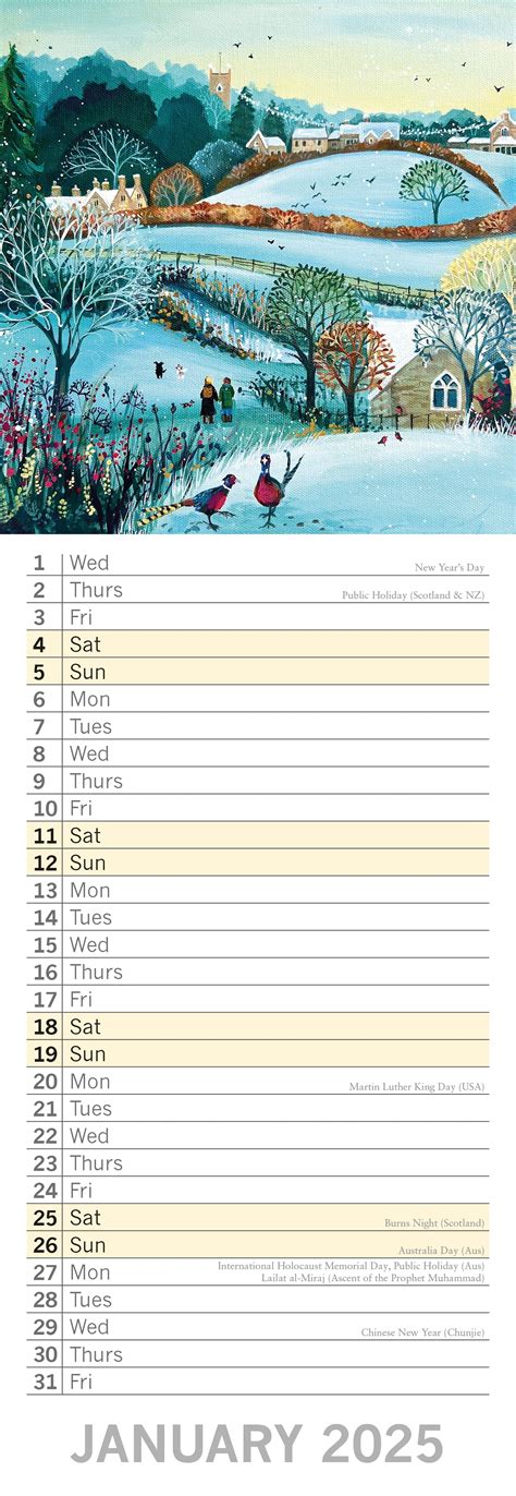 2025 A Country Stroll - Slim Wall Calendar