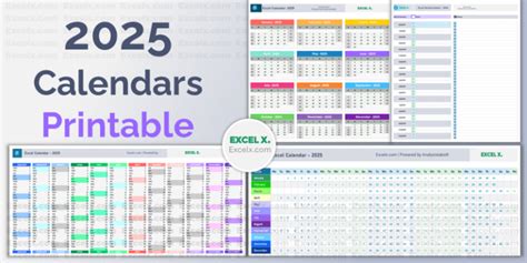 2025 Calendar Excel Templates (Free Download) - Excel